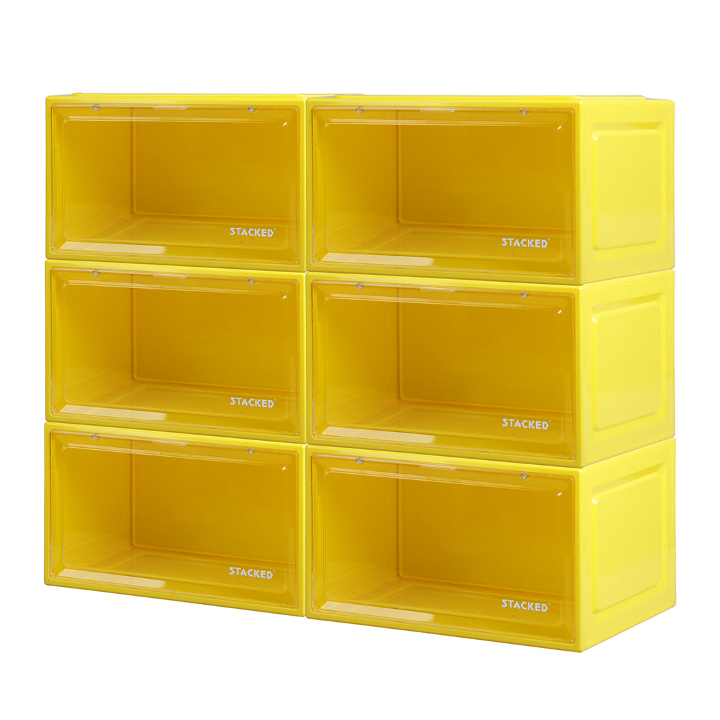 Stacked Sneaker Display Case 6x Clear Yellow