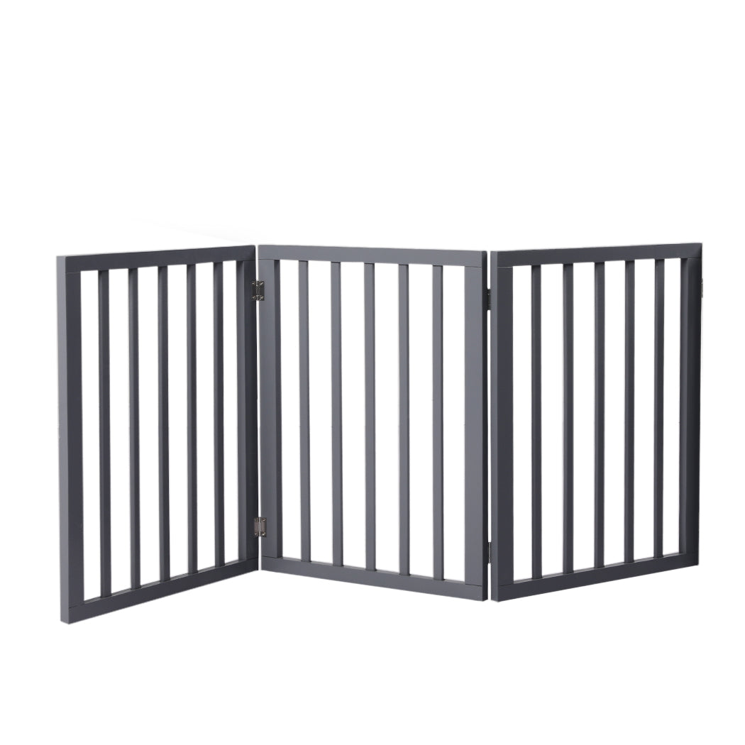 Wooden Pet Gate Dog Fence Retractable Grey 2000x 3MM
