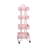 Levede 4 Tiers Kitchen Trolley Cart Pink