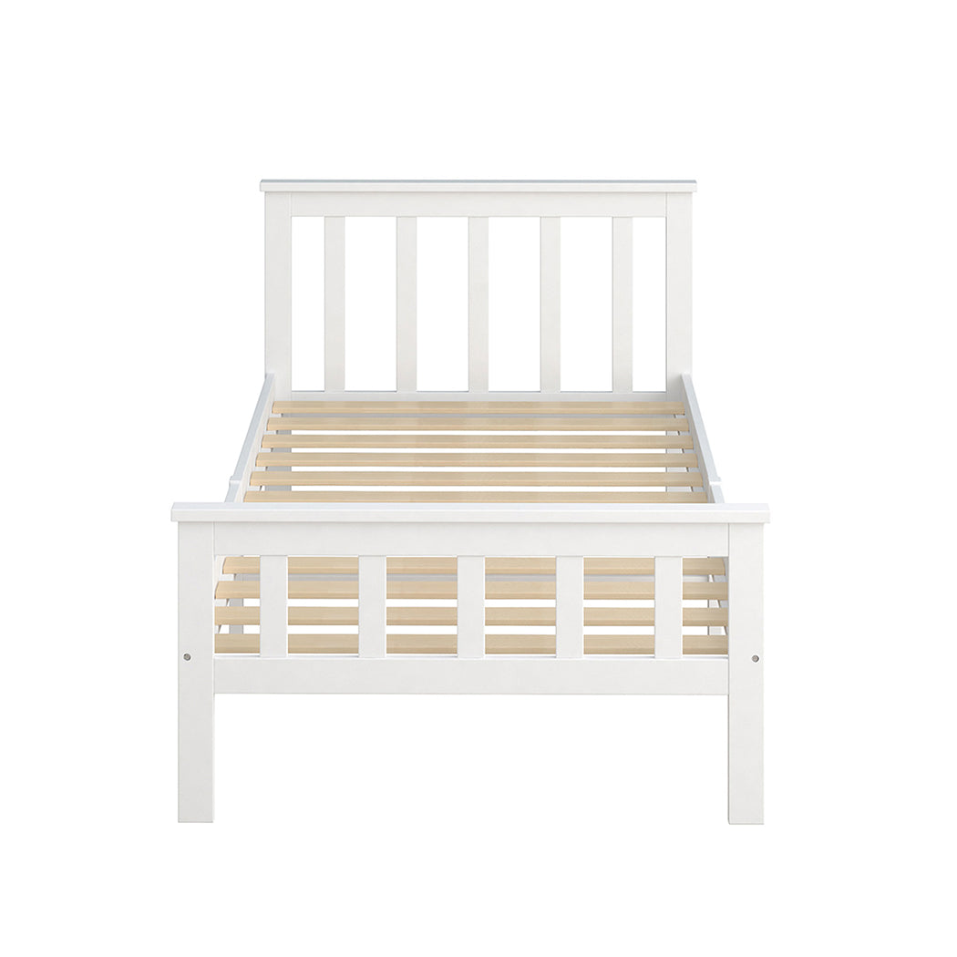 Levede Single Size Bed Frame Wooden White