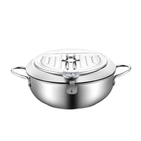 TOQUE 20cm Japanese Deep Frying Pot Silver