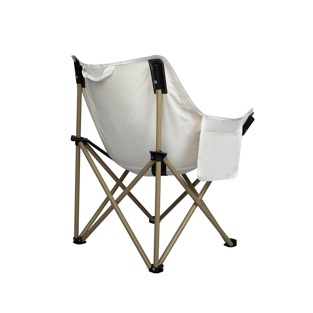 Levede Folding Camping Moon Chair Lightweight Beige