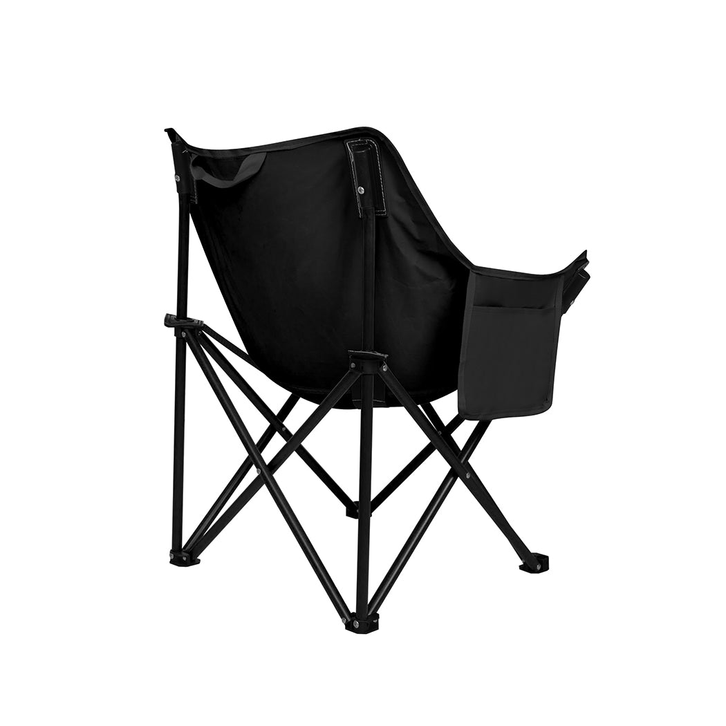 Levede Folding Camping Moon Chair Lightweight Black