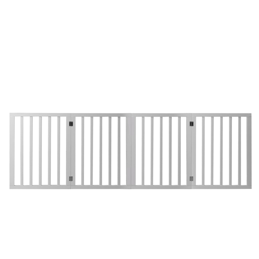 Wooden Pet Gate Dog Fence Retractable White 600x 3MM