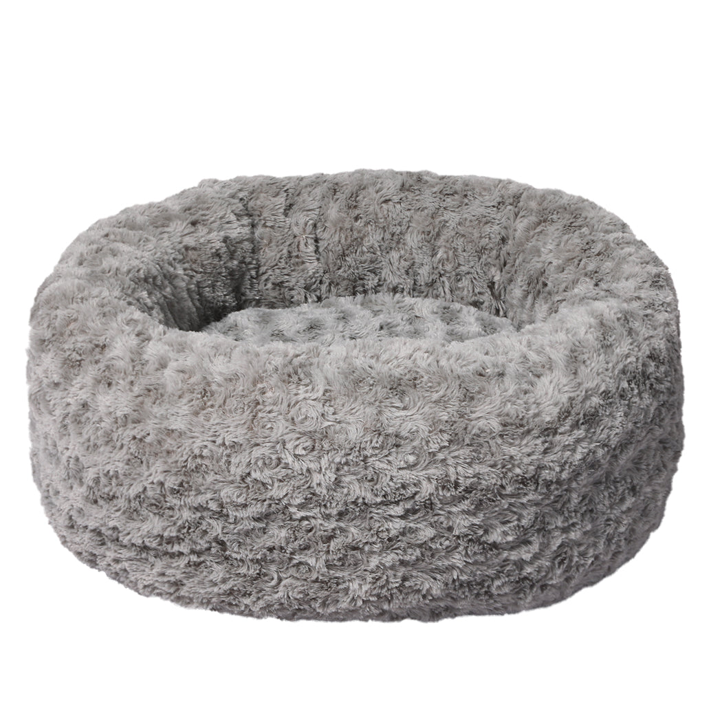 PaWz Calming Dog Bed Warm Soft Plush S Grey Small