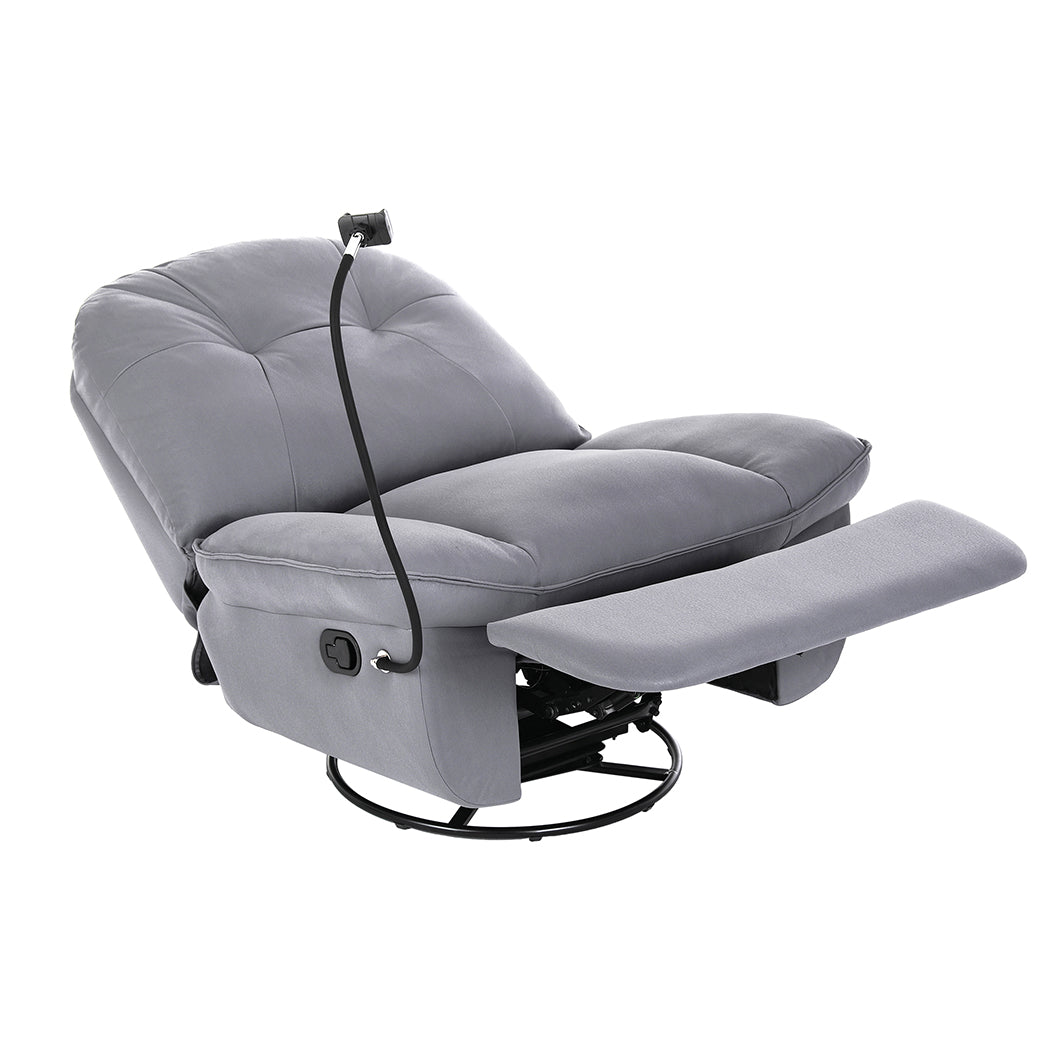 Levede Recliner Chair Lounge 360?Swivel Black