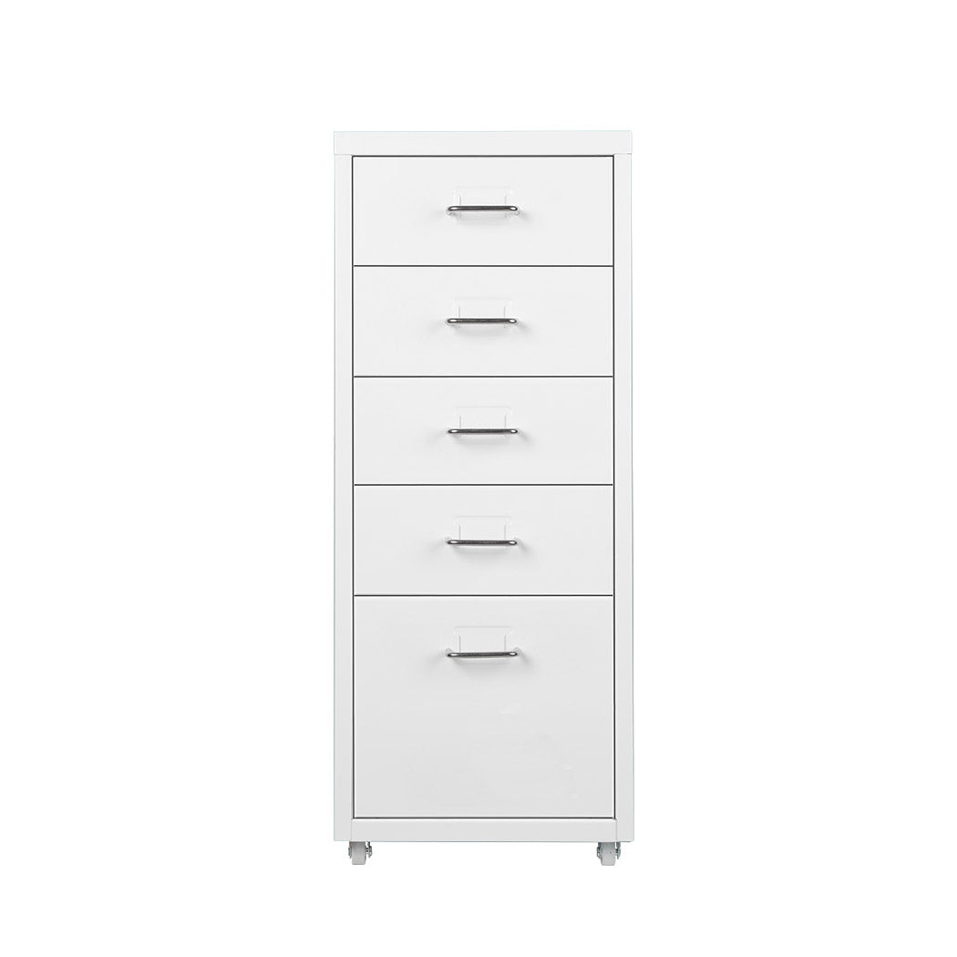 Levede 5 Drawer Office Cabinet Drawers White