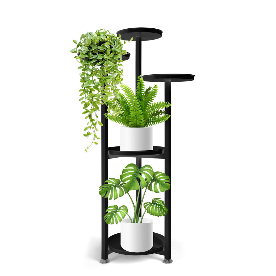 Levede Plant Stand Outdoor Indoor Flower Black Medium