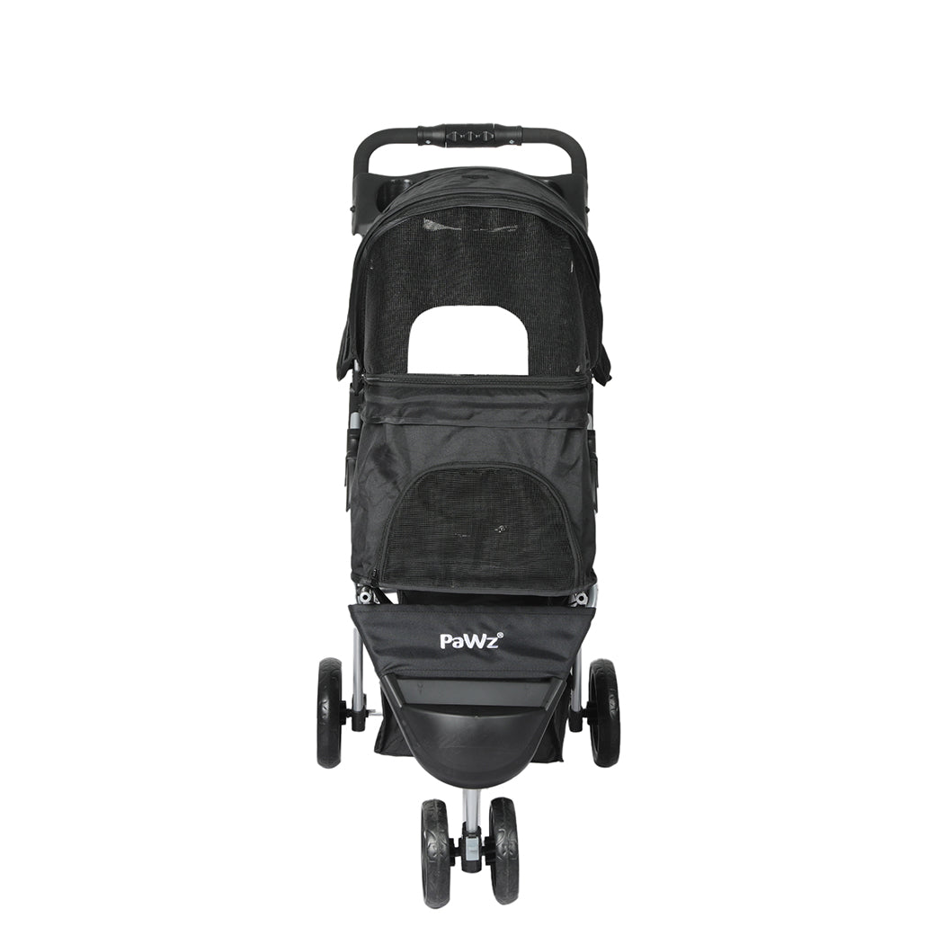 PaWz Large Pet Stroller Dog Cat Carrier Black