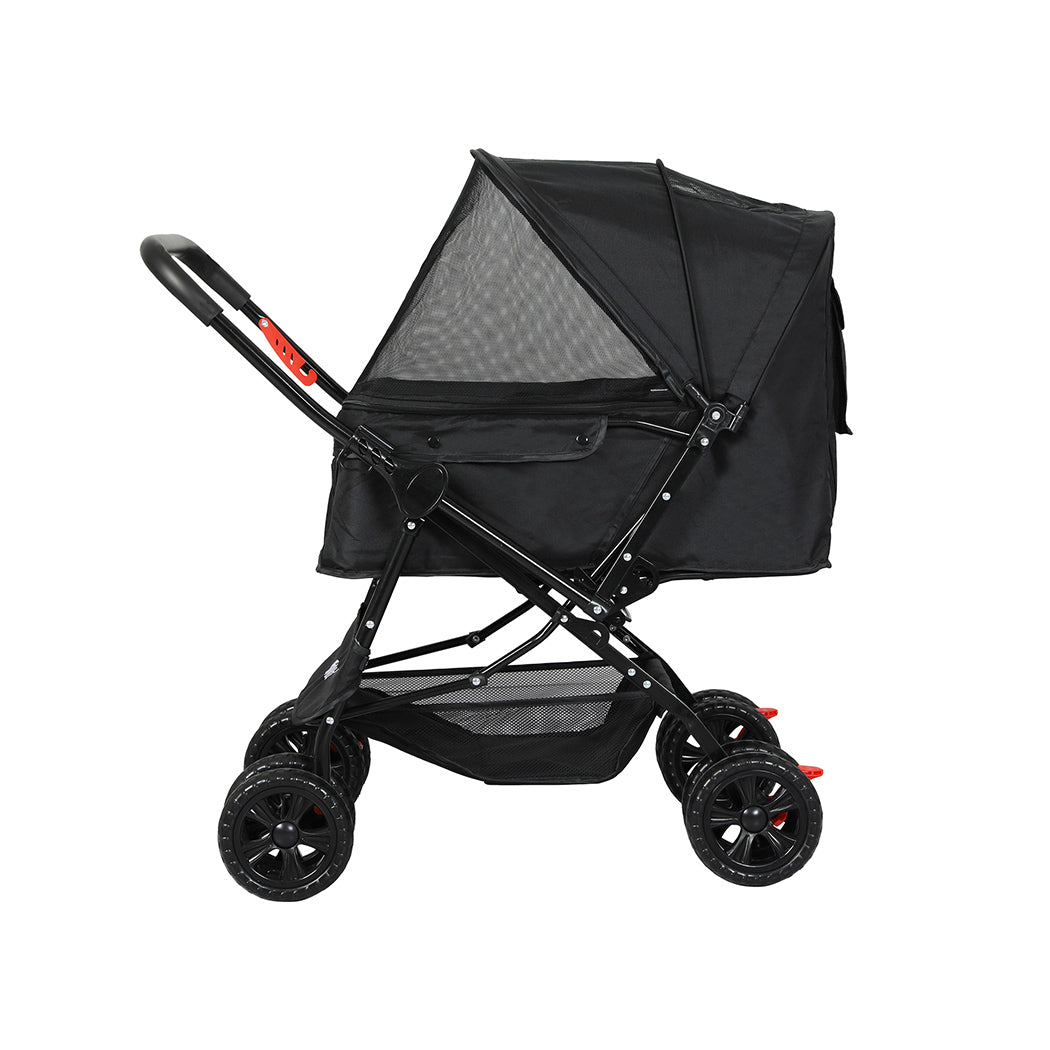 PaWz Pet Stroller Dog Cat Carrier Foldable Black