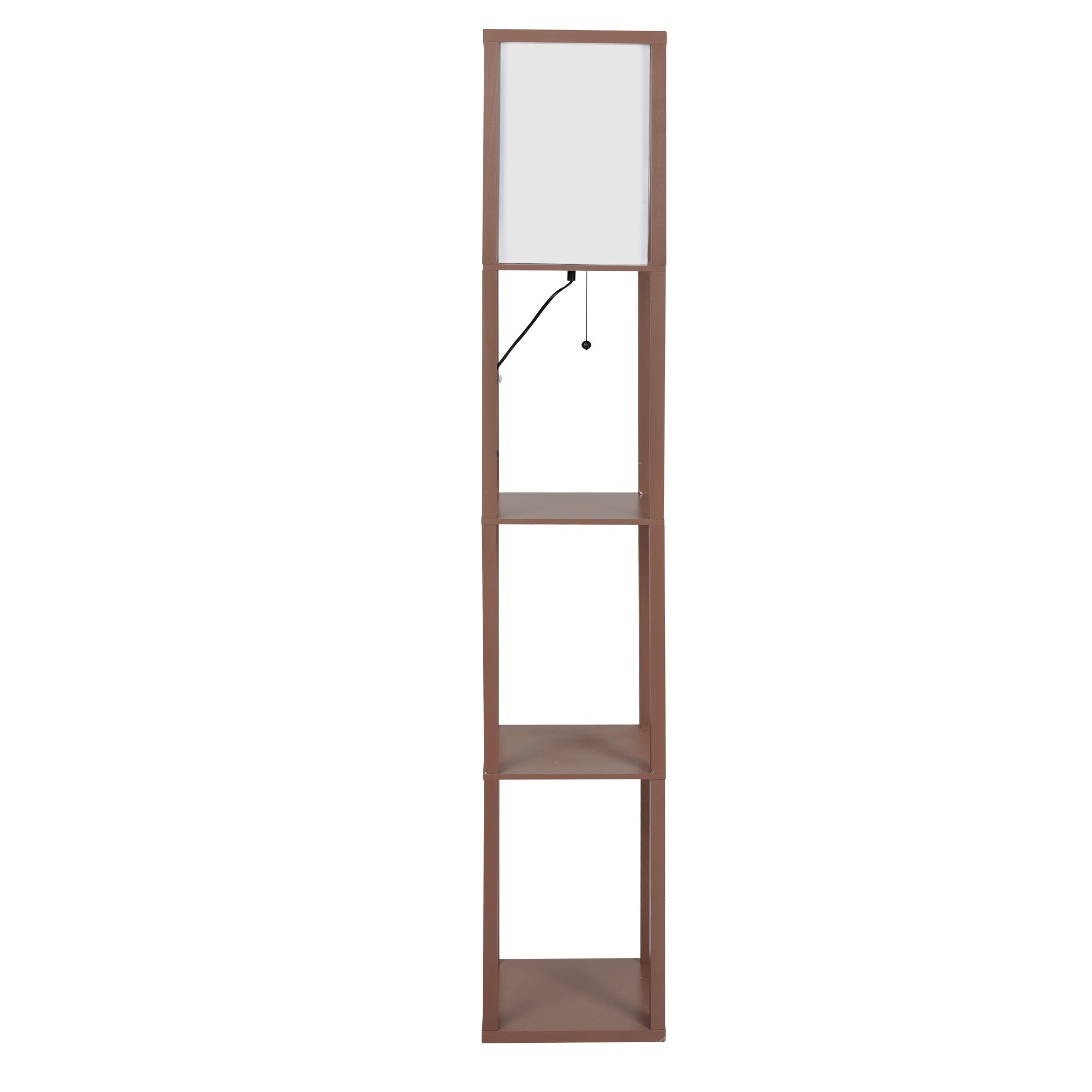 EMITTO LED Floor Lamp with Storage Shelf Brown