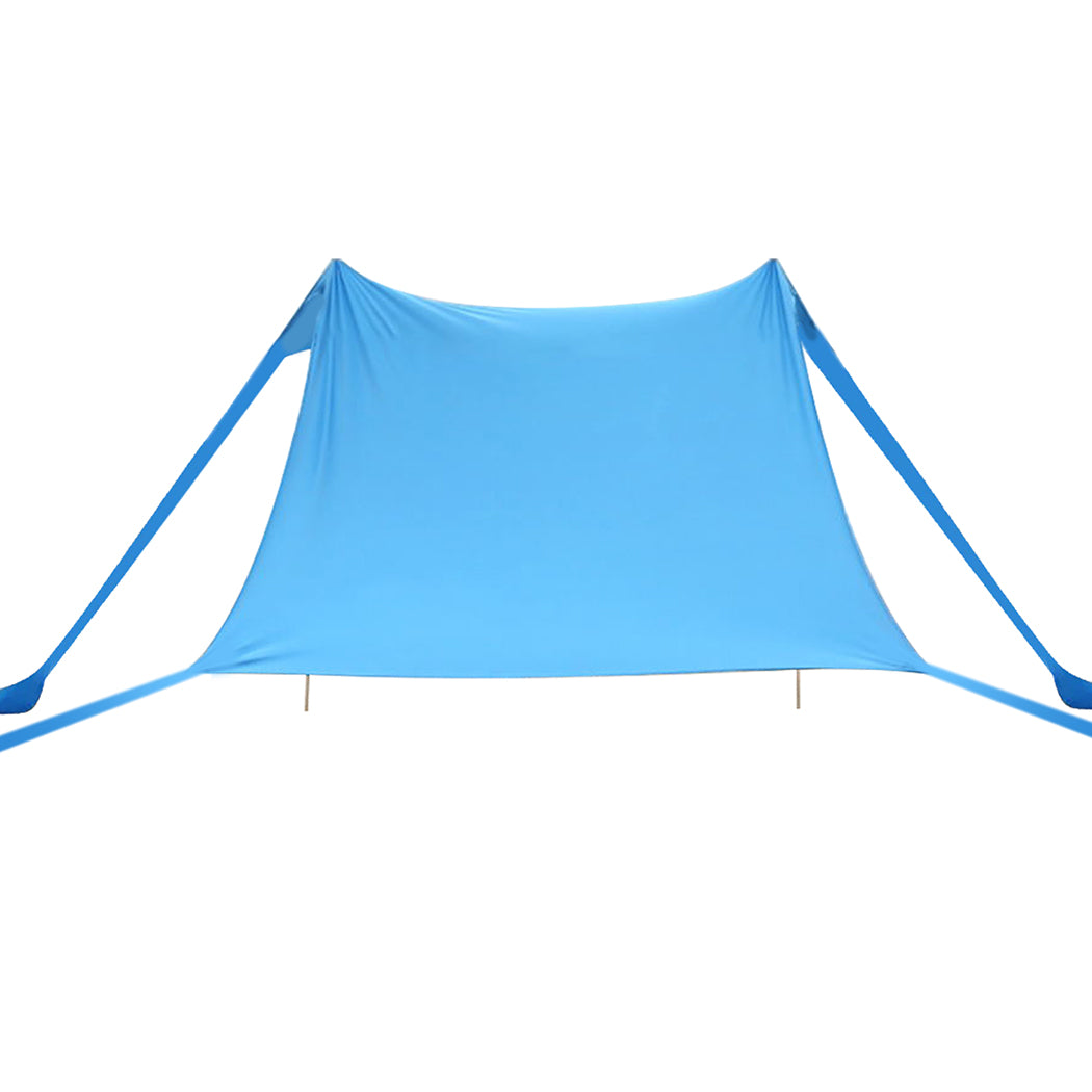 Beach Tent Camping Canopy 2-4 Person Family Sun Shade Shelter 210x210cm Blue