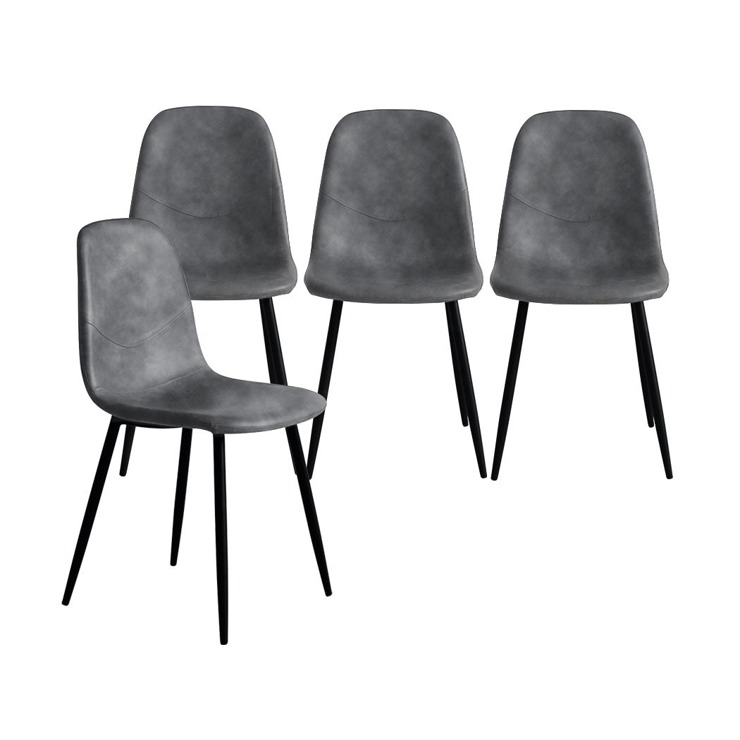 Levede 4x Dining Chairs Kitchen Eames Grey