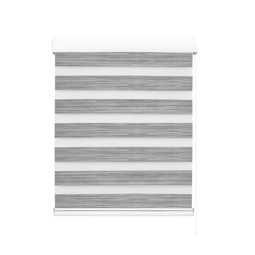 Marlow Blackout Zebra Roller Blind Curtains 150x210 Grey