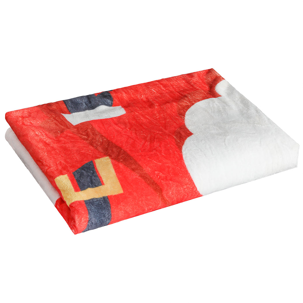 Santaco Throw Blanket Xmas Double Sided Red Queen