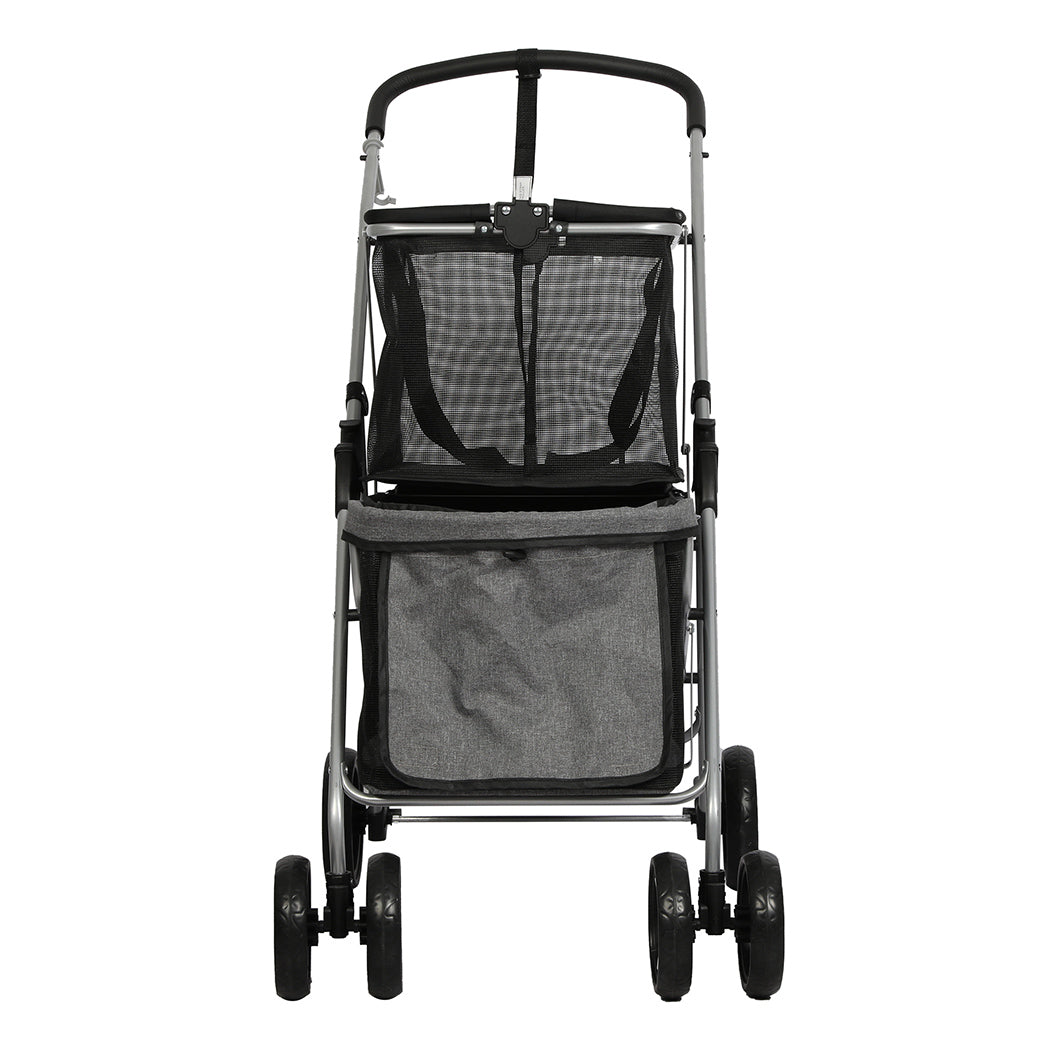 PaWz Pet Stroller 2-Tier Dog Cat Carrier Foldable