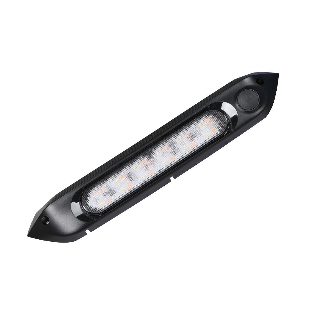 Manan Dual LED Awning Light 12V Amber Black