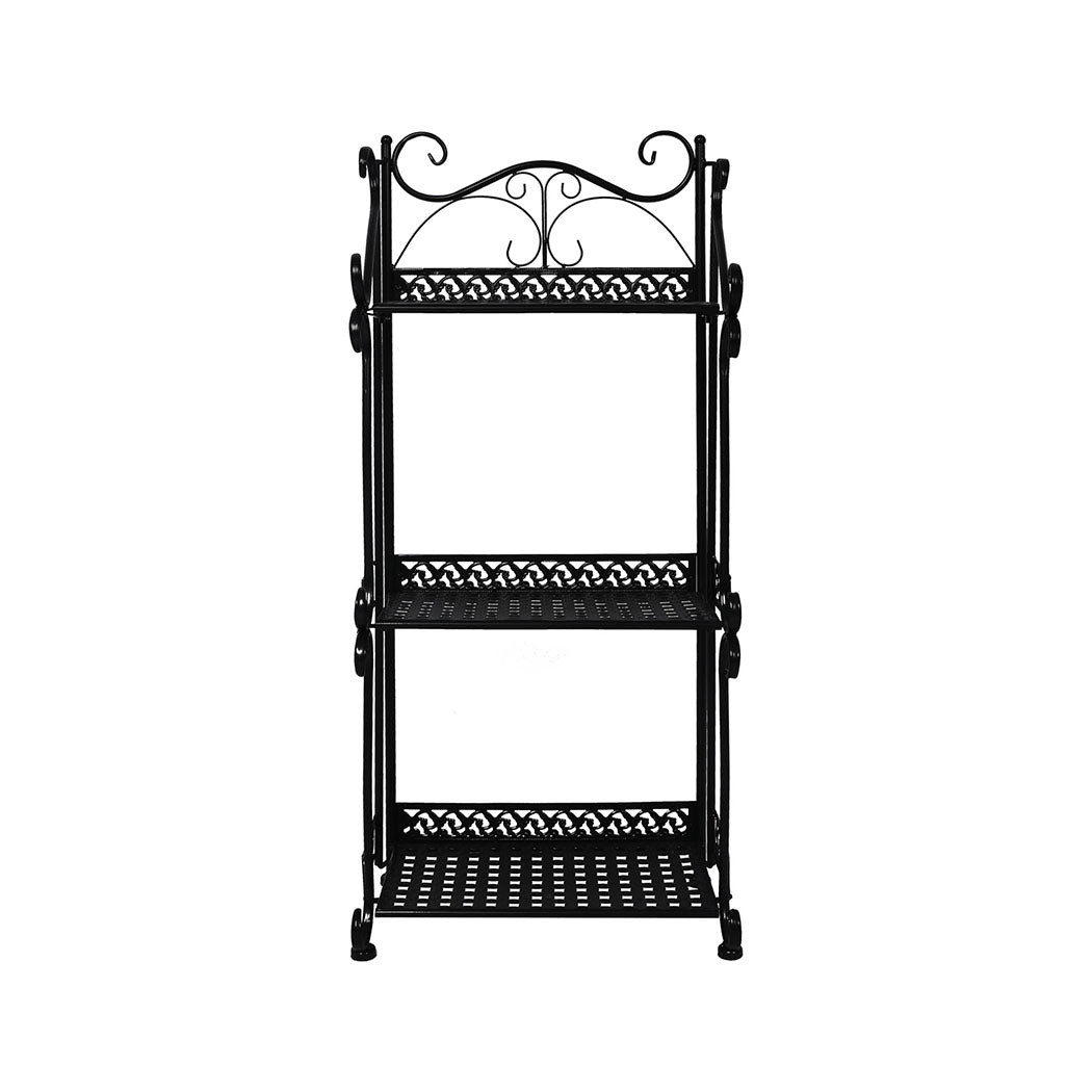 Levede Plant Stand 3 Tiers Outdoor Indoor Black