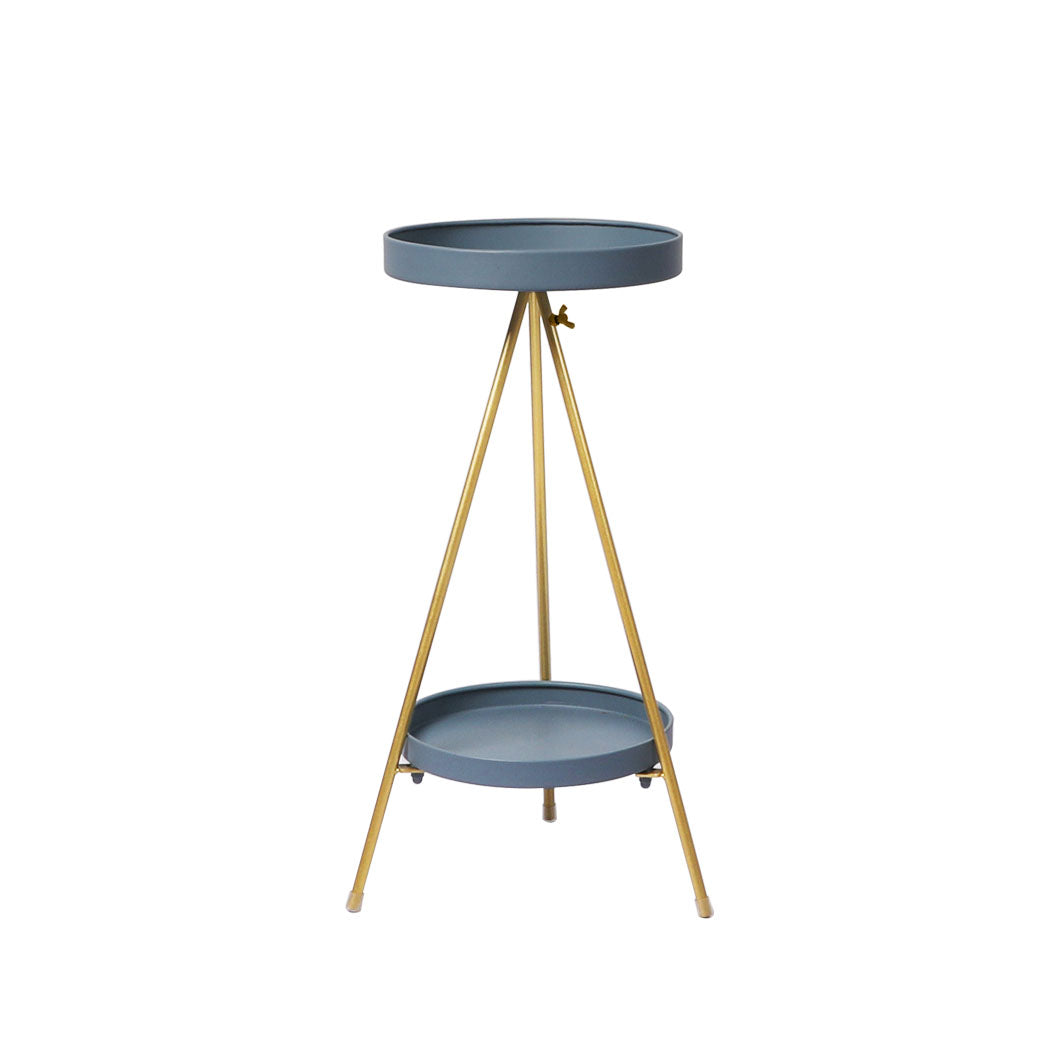 Levede Plant Stand 2 Tiers Outdoor Indoor Grey Gold Medium