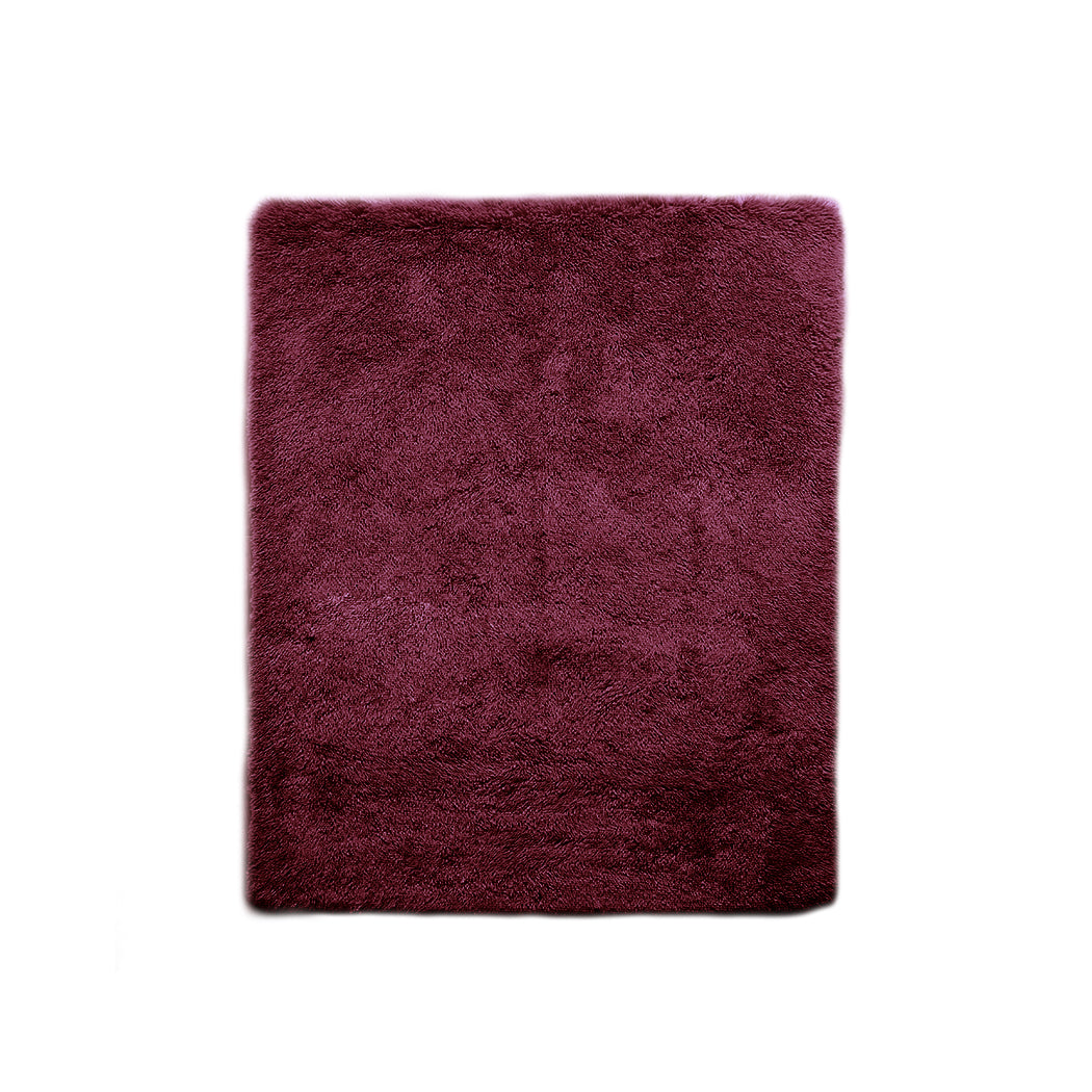 Marlow Soft Shag Shaggy Floor Confetti Burgundy 230x200cm