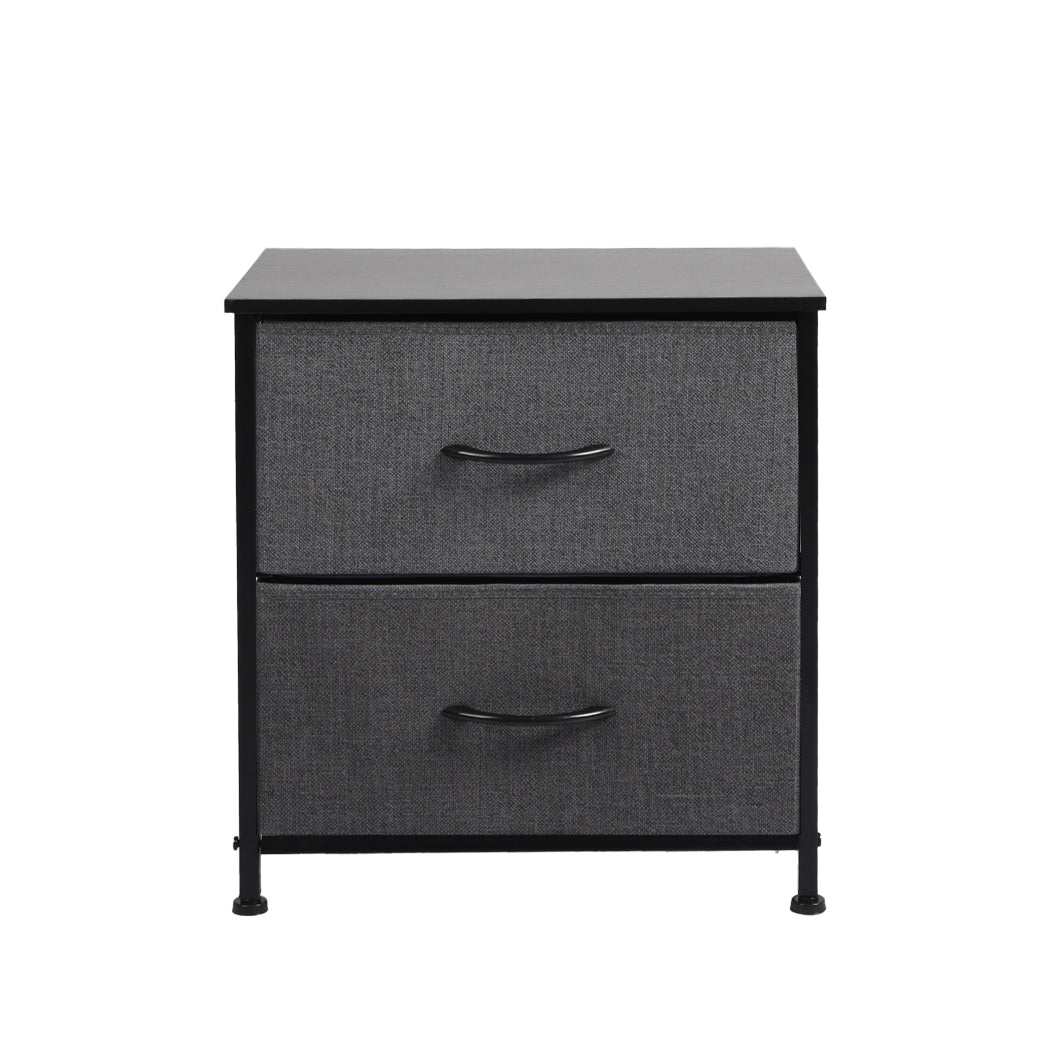 Levede Storage Cabinet Chest of 2 Drawers Dark Grey