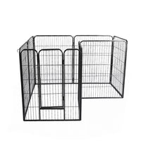 PaWz 8 Panel Pet Dog Playpen Puppy Exercise Black 4kg chicken