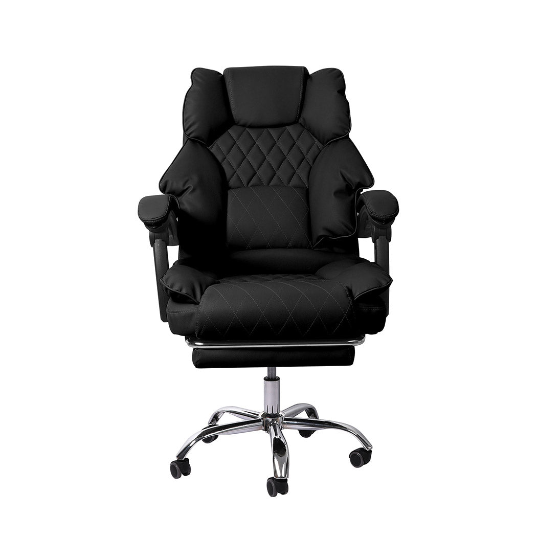 Levede Gaming Chair Office Computer Black Footrest