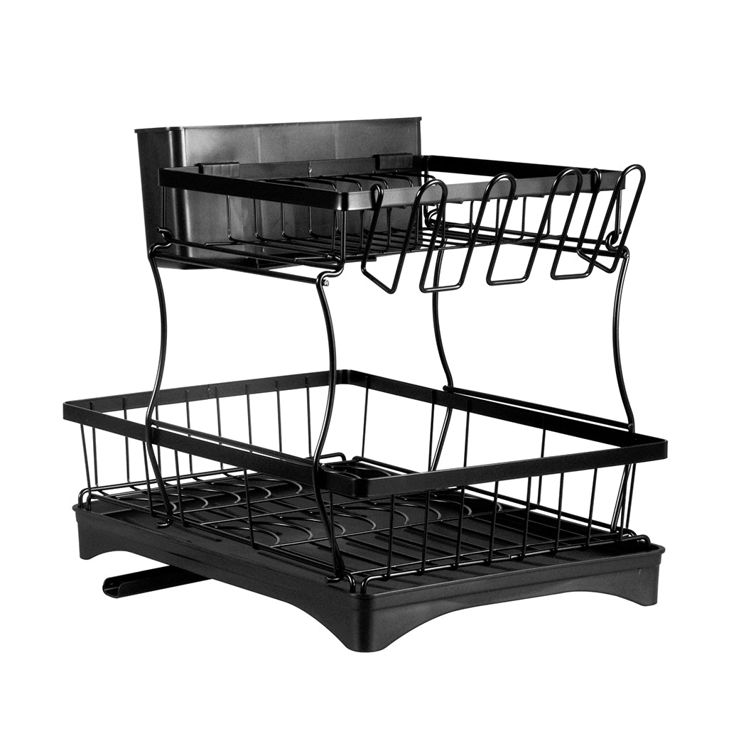 TOQUE Detachable Dish Drying Rack Cutlery Black