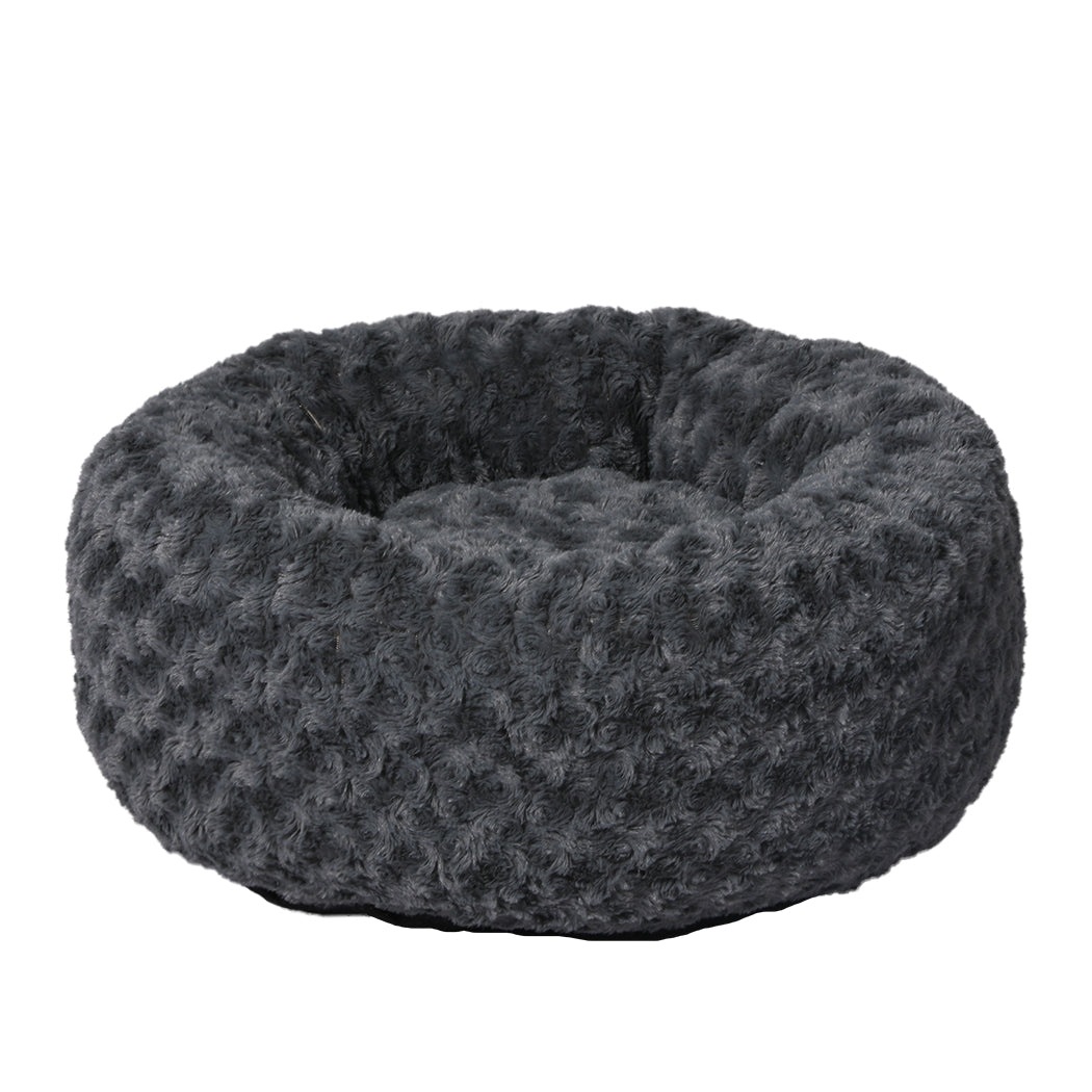 PaWz Calming Dog Bed Warm Soft Plush S Dark Grey Small