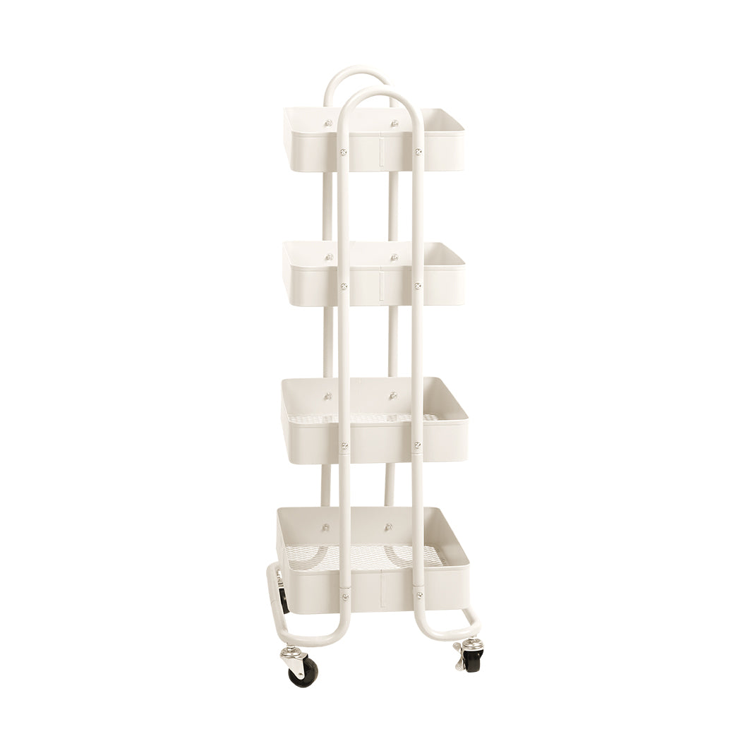 Levede 4 Tiers Kitchen Trolley Cart White