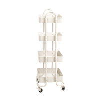 Levede 4 Tiers Kitchen Trolley Cart White