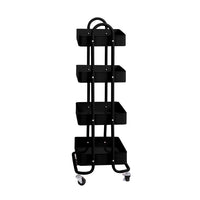 Levede 4 Tiers Kitchen Trolley Cart Black