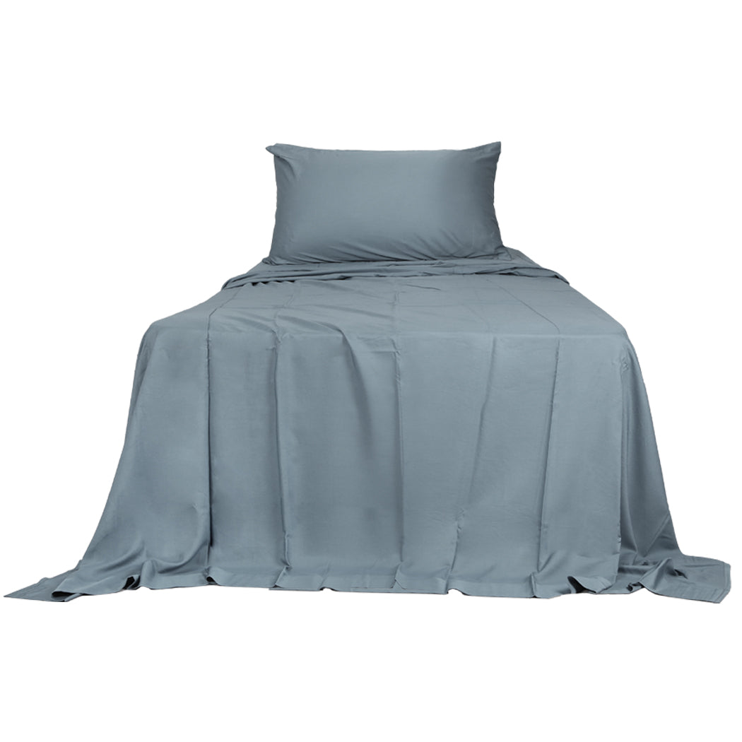 Dreamz 3pcs Sinigle Size 100% Bamboo Bed Sheet Set in Grey Colour Single