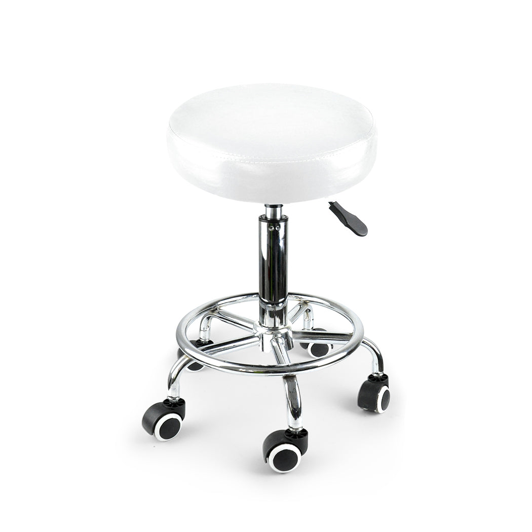 2x Levede Swivel Salon Barstool Hairdressing White