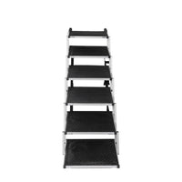 PaWz 6 Steps Dog Ramp Adjustable Height Black