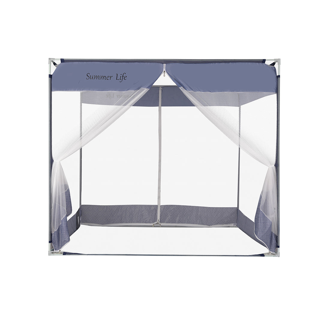 Dreamz Mosquito Bed Nets Foldable Canopy Square Blue