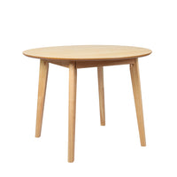 Levede Dining Table Round Rubberwood Base 100cm Natural 100 CM