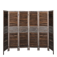 Levede Room Divider 6 Panel Folding Brown