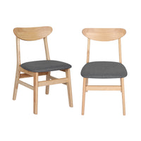 Levede 2xDining Chairs Kitchen Chair Nature Clear 2Pack