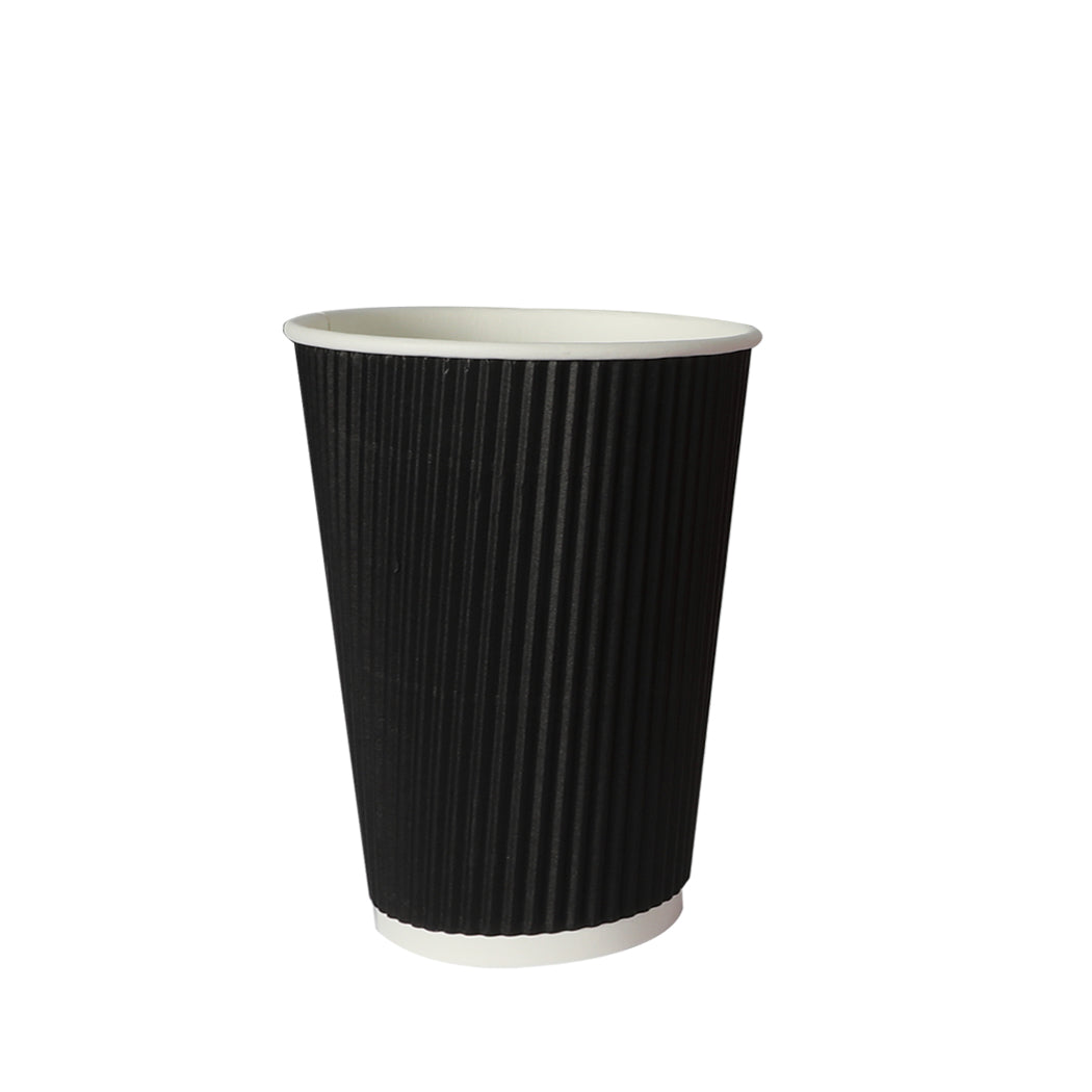 50 Pcs 12oz Disposable Takeaway Coffee Black