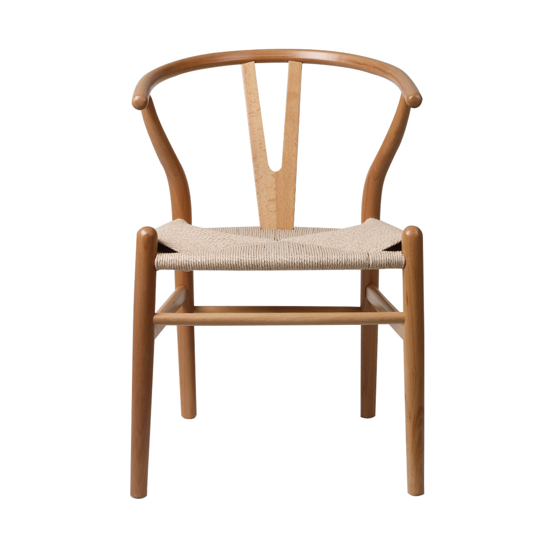 Levede 2x Dining Chairs Wooden Hans Clear