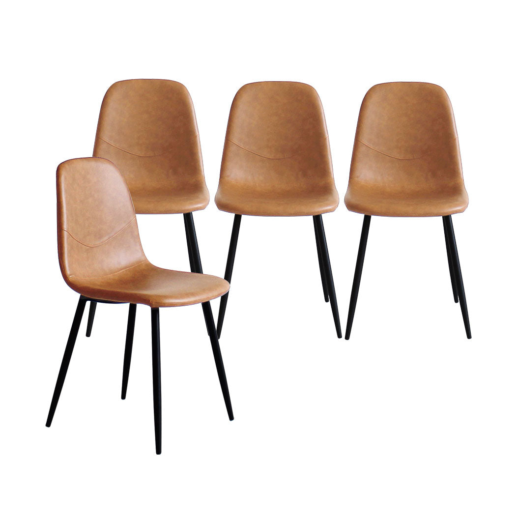 Levede 4x Dining Chairs Kitchen Eames Brown