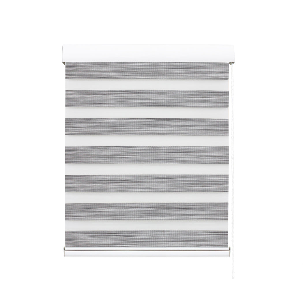 Marlow Blackout Zebra Roller Blind Curtains 120x210 Grey