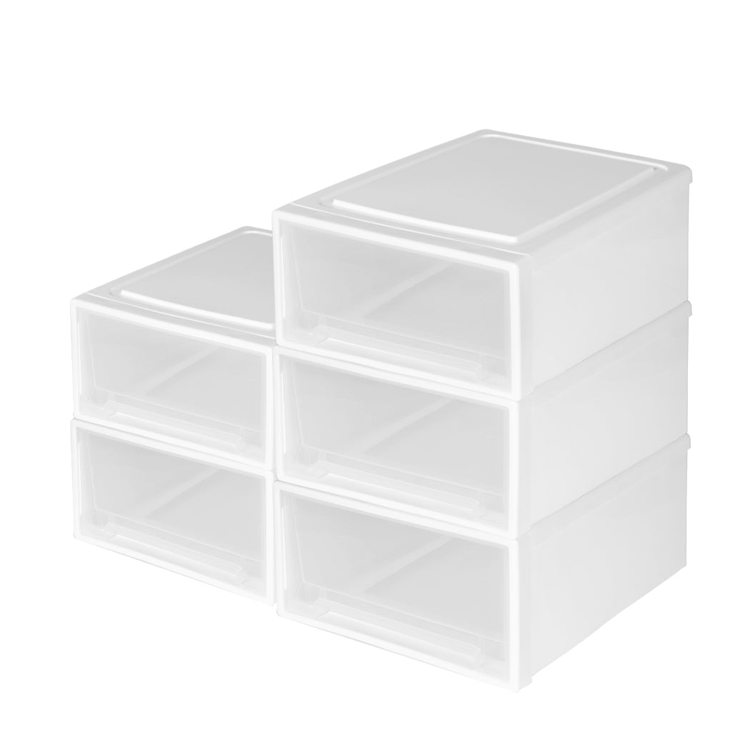 Plastic Storage Drawers Stackable Containers S 5PK Small
