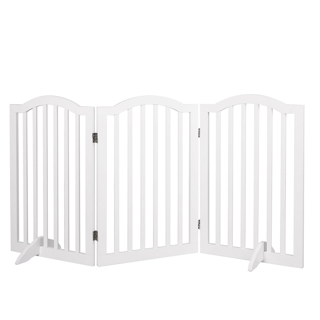 PaWz Wooden Pet Gate Dog Fence Safety White