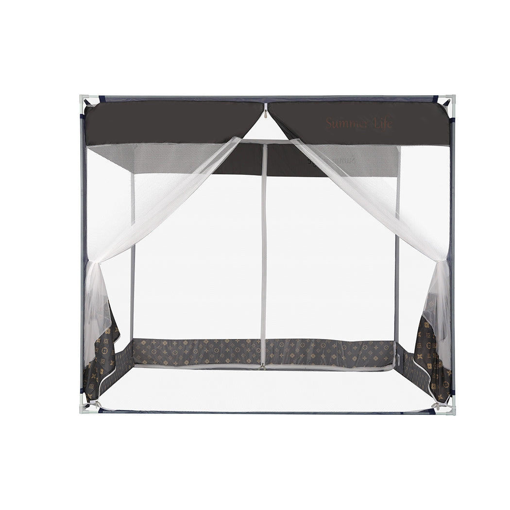 Dreamz Mosquito Bed Nets Foldable Canopy Square Grey
