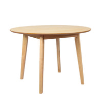 Levede Dining Table Round Rubberwood Base 120cm Natural 120 CM