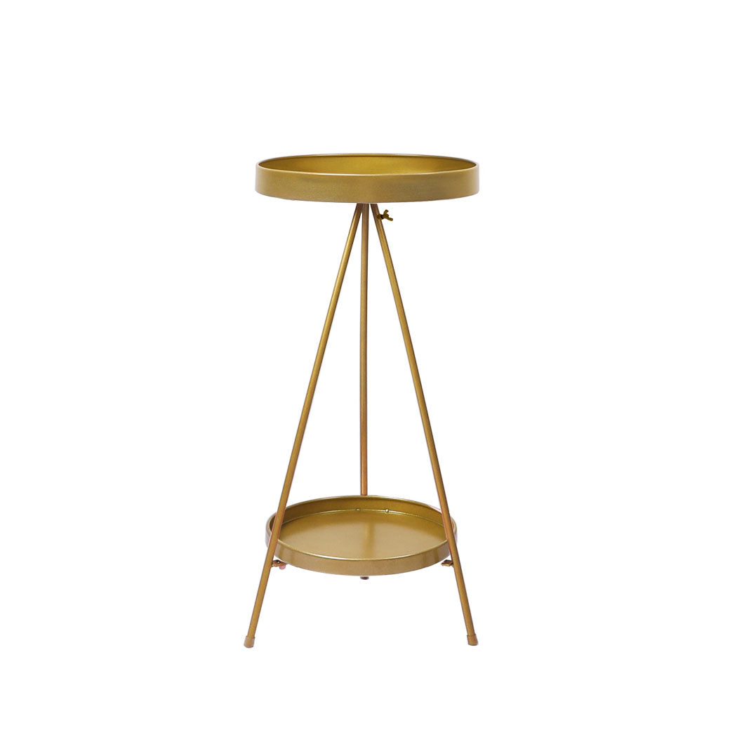 Levede Plant Stand 2 Tiers Outdoor Indoor Gold Medium