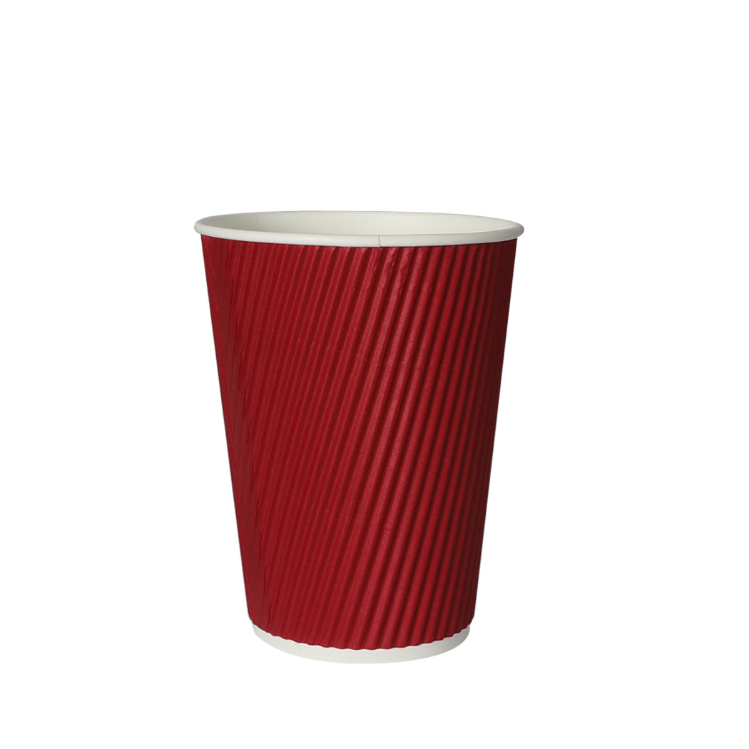50 Pcs 12oz Disposable Takeaway Coffee Red