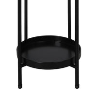 Levede 2 Tier Plant Stand Metal Flower Black Medium